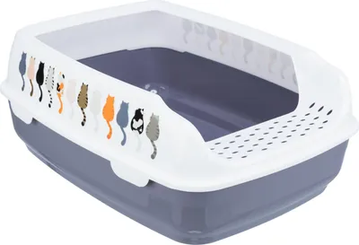 Produktbild von TRIXIE Katzentoilette Delio, mit Rand - lila/weiß - 38 × 20 × 50 cm