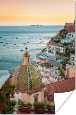 Produktbild von MuchoWow® Poster Italien - Positano - Meer 80x120 cm - Papierdruck