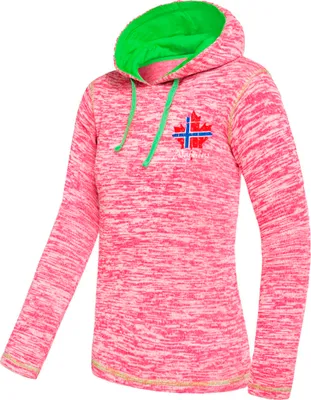 Zdjęcie produktu dla Nebulus Fleecehoody JAKE Damen, cieplejsza bluza , Kapuzenpullover , P5243 - Damen, różowo-limonkowy, XL/42