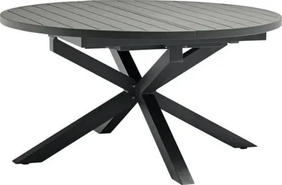 Zdjęcie produktu dla Stół ogrodowy Destiny ARONA, aluminium, Ø145/199x75cm rozkładany, antracytowy