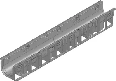 Produktbild von Hauraton Recyfix Standard 100 Entwässerungsrinne Unterteil Typ 01 aus PP 1000 mm x 150 mm x 134 mm