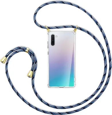 Produktbild von Handykette Backcover-Schutzhülle mit Band (Metall goldfarben) für Samsung Galaxy Note 10 - Blautöne