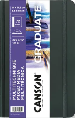 Immagine prodotto di CANSON C31200L030 CANSON GRADUATE Quaderno per schizzi a tecnica mista, 140 x 216 mm