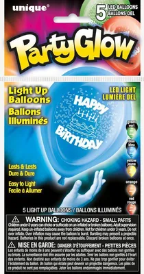 Produktbild von 5 LED Luftballons Happy Birthday