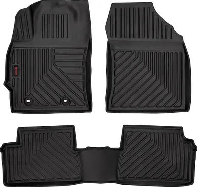 Image de tapis de sol en caoutchouc 3D pour voiture - Jeu de tapis de voiture - Tapis de sol en caoutchouc tous temps - Tapis de voiture antidérapant et imperméable - convient à Toyota Auris (E180) (2012-2019)