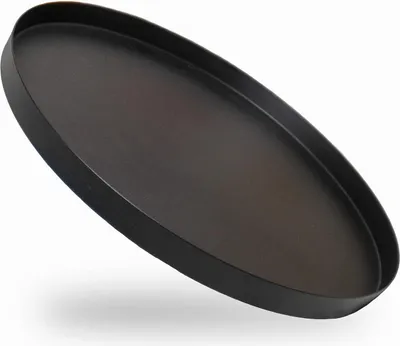 Produktbild von Dekoratives schwarzes Tablett - ø30cm - Metall Wohnkultur