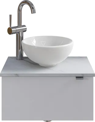 Produktbild von Pelipal Serie 6915 SET-044-008 Waschtisch mit Unterschrank bestehend aus: Keramik-Aufsatzbecken, Waschtischplatte, Waschtischunterschrank