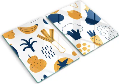Produktbild von Abdeckung Glas - Küchenabdeckung - 2x40x52 cm - Abdeckplatte -Lebensmittelillustration