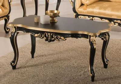 Produktbild von Casa Padrino Luxus Barock Couchtisch Schwarz / Gold 103 x 62 x H. 49 cm - Edler Wohnzimmertisch im Barockstil - Barock Wohnzimmer Möbel
