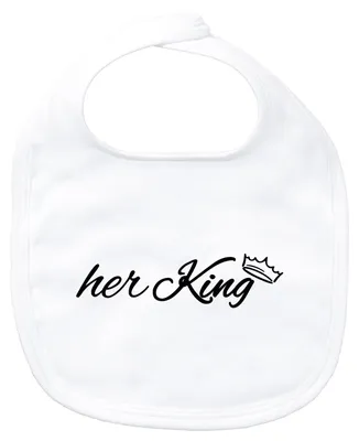 Produktbild von Huuraa Baby Lätzchen her King Krone White Klettverschluss  Baumwolle Latz Geschenkidee