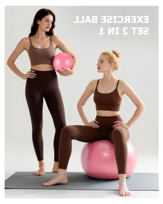 Produktbild von Gymnastikball und 23 cm Pilatesball Set, Anti-Burst Gymnastikball, Rutschfester Sitzball, Balanceball, Yogaball für Zuhause, Fitnessstudio und Büro