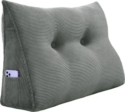 Immagine prodotto di Cuscino a cuneo ergonomico grande Cuscino poggiatesta in velluto a coste, cuscino da lettura, cuscino a cuneo, cuscino per la schiena, cuscino per il riposo, cuscino decorativo