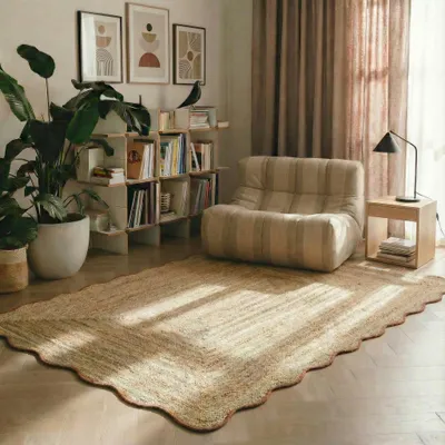 Produktbild von Jute Mrcarpet Teppiche scallop wafelstructuur Natur/roest 160x230cm