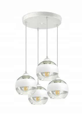 Zdjęcie produktu dla Lampa Wisząca Sufitowa Żyrandol Biała Szklane Kule White Belt EZ4 LED E27
