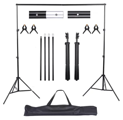 Produktbild von Hintergrundständer verstellbar 2 x 3 m, mit 4 Klemmen, für Fotografie