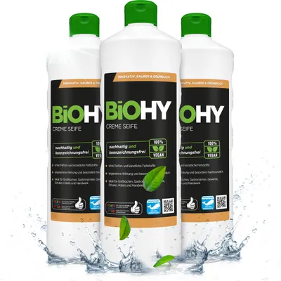Produktbild von BiOHY Creme Seife 100% vegan, Inhalt:3er Pack