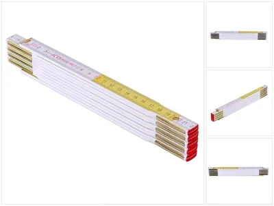 Obrázek produktu pro Odkaz pravítko bílo-žluté dřevo 2 m SB