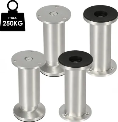 Produktbild von Aopunly 4er Set Möbelfüße Tischbein Set Sofafüße Möbelbeine Bettstützen Sofafüße Schrankfuß Möbelbeine Alu 4x180mm