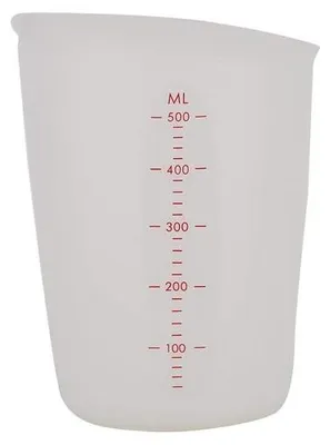 Produktbild von Silikon Maßbecher 250ml/500ml - Transparent - Nachhaltig - Weich - Genauige Messung - Praktisch für Backen/Cocktails - Messbecher