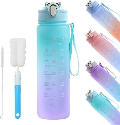 Image de Gobelet de sport vert sans BPA avec paille - Anti-fuites - 750 ml - Verloop - Sans BPA