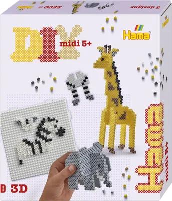 Immagine prodotto di Hama ferro su perline 3256 Hama ferro su perline midi "Safari", confezione regalo, 3D