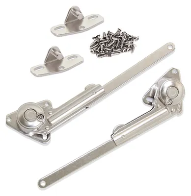 Produktbild von Emuca Set Klappenstütze/Klappenhalter NSDX, 20-70kgxcm Kraft, Stahl und Zamak, vernickelt