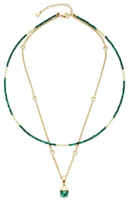 Produktbild von Leonardo Kette Valea aus Edelstahl, Malachit, Glassteinen, gold