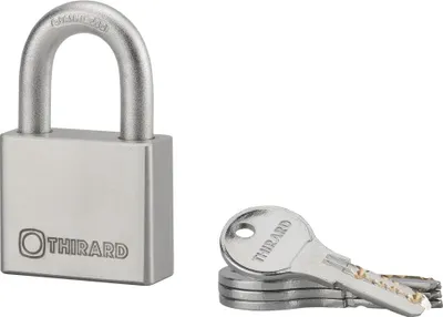 Image de Cadenas à clé Rinox, inox, extérieur, anse inox, 50mm, 4 clés - THIRARD