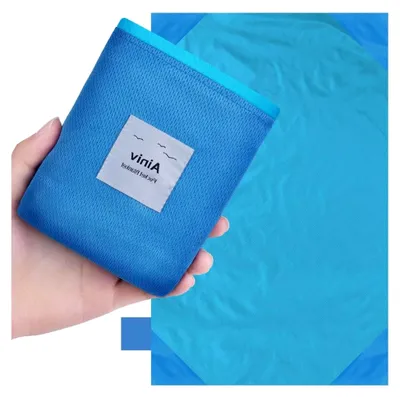 Produktbild von Mini Picknickdecke, ultraleichte tragbare Stranddecke, sandabweisende Campingmatte, kompaktes Strandtuch, Outdoor-Decke für Strand, Reisen, BBQ, Picknick, Camping und Wandern 140 x 180 cm
