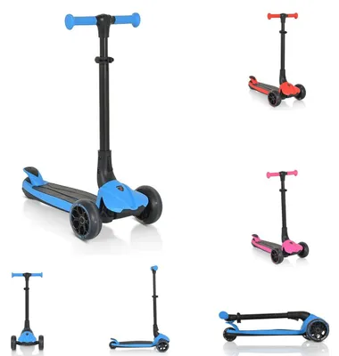 Produktbild von Byox Kinderroller Bolt 3 Räder, höhenverstellbar, klappbar, PolyurethanRäder, ABEC-9 blau
