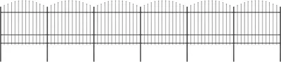 Immagine prodotto di Recinzione da Giardino con Punta a Lancia in Acciaio 1070x175 cm Nero