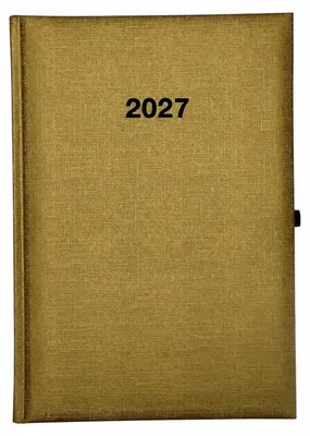 Produktbild von 2027 ADINA Wochenkalender A5+ gold-metallic 24x16cm 1 Woche auf 2 Seiten cremefarbenes 80g Papier, KI-generiertes Bild