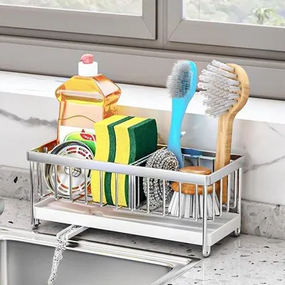 Produktbild von Edelstahl 304 Spülschale mit Ablage und magnetischem Abfluss