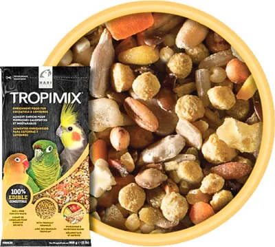 Image de Hagen Hari Tropimix Cockatiels et Lovebirds - Nourriture équilibrée de qualité supérieure avec des granulés pour les nymphes et autres petits perroquets 908g