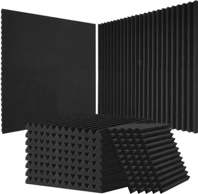 Produktbild von Akustikschaumstoffplatten 80Stk. 300x300x25mm - Akustikpaneele zur Schalldämmung - Lärmreduzierung und Raumakustik verbessern