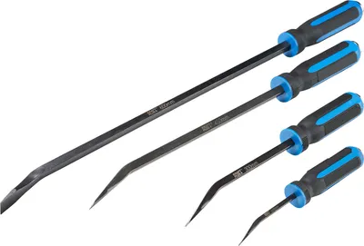 Produktbild von KRAFTPLUS K.915-0401 Hebeleisen Stemmhebel Montiereisen Stemmeisen Montagehebel Set Brechstange Satz mit Metall-Schlagköpfen