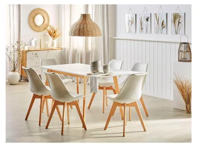 Produktbild von Praktischer Esstisch mit zusätzlicher Platte 120 cm weiß