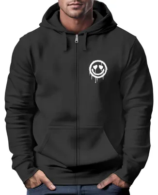 Produktbild von Sweatjacke Herren Print Smile Drip Face Aufdruck Zip-Hoodie mit Kapuze Männer Fashion Streetstyle Neverless® schwarz 4XL