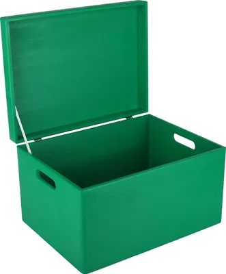Image de Creative Deco Boite de Rangement en Bois Vert 40 x 30 x 24 cm (+/-1cm)
