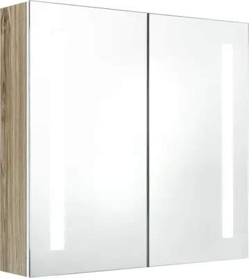 Immagine prodotto di vidaXL Mobile specchio bagno LED bianco e rovere 62x14x60 cm