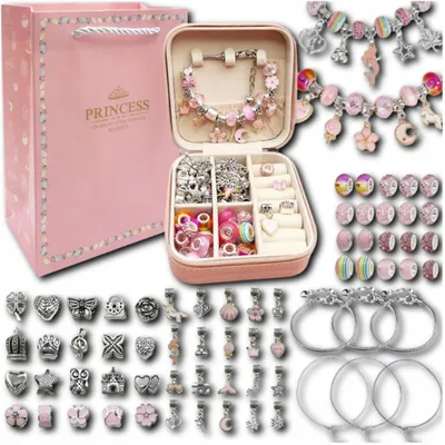 Produktbild von NawiToys Großes Set zum Basteln von Schmuck – Armbänder, Charms, Perlen