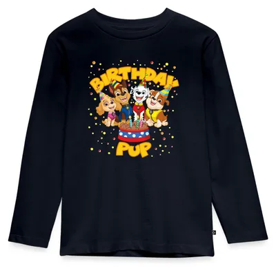 Produktbild von Spreadshirt Paw Patrol 'Birthday Pup' Geburtstags-Design Kinder Premium Langarmshirt, 98/104 (2 Jahre), Navy