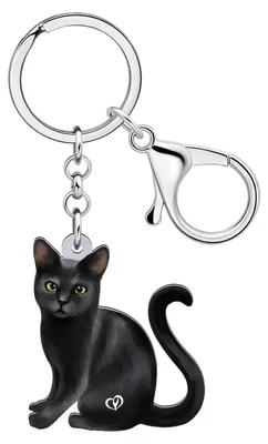 Image de Porte-clés chat noir, thème Halloween, en acrylique, dimensions 3,8 x 4,4 cm, cadeau pour femmes et filles