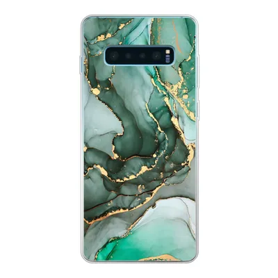 Produktbild von MuchoWow® Handyhülle Schutzhülle Hülle für Samsung Galaxy S10 Lite Gold - Marmor - Grün - Luxus - Marmoroptik - Grau Silikon Softcase Handy Hülle - Schutz