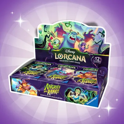 Produktbild von Disney Lorcana Set 13 Angriff der Ranke! Booster Box Display Deutsch – 24 Boosterpacks + Heartforcards Versandschutz