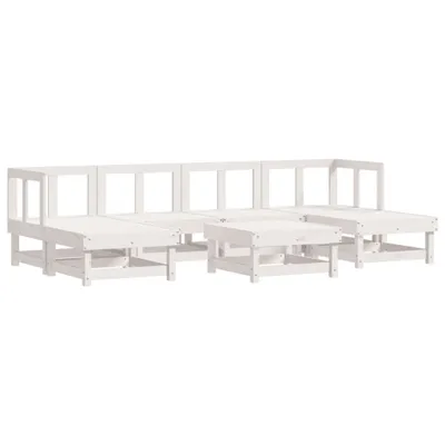 Produktbild von vidaXL 7-tlg. Garten-Lounge-Set Weiß Massivholz Kiefer