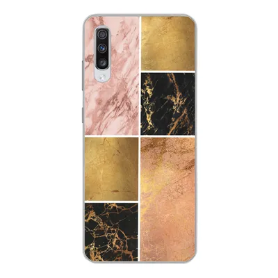 Produktbild von MuchoWow® Handyhülle Schutzhülle Hülle für Samsung Galaxy A70 Marmor - Rosa - Gold Silikon Softcase Handy Hülle - Schutzhaube