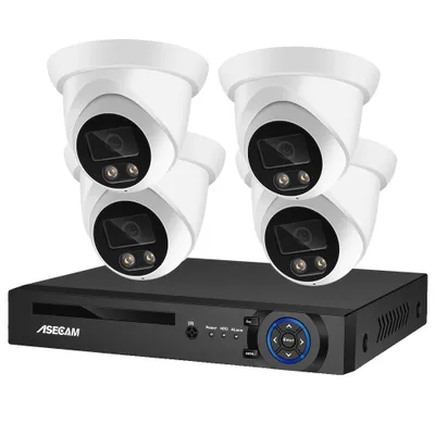 Produktbild von Überwachungskamera, 8MP Auflösung, KI-Nachtsicht, 4CH NVR und 4 Kameras-c, Keine-c