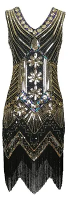 Imagen del producto de Vestido estilo años 20, tipo "flapper", con lentejuelas