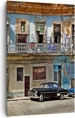 Produktbild von Bild auf Leinwand - Leinwandbild - Einteilig - Kuba Havanna Balkon - 80x120cm - Wand Bild - Wanddeko - Wandbilder - Leinwanddruck - Wanddekoration - Leinwand bilder - Wandbild - PA80x120-4255